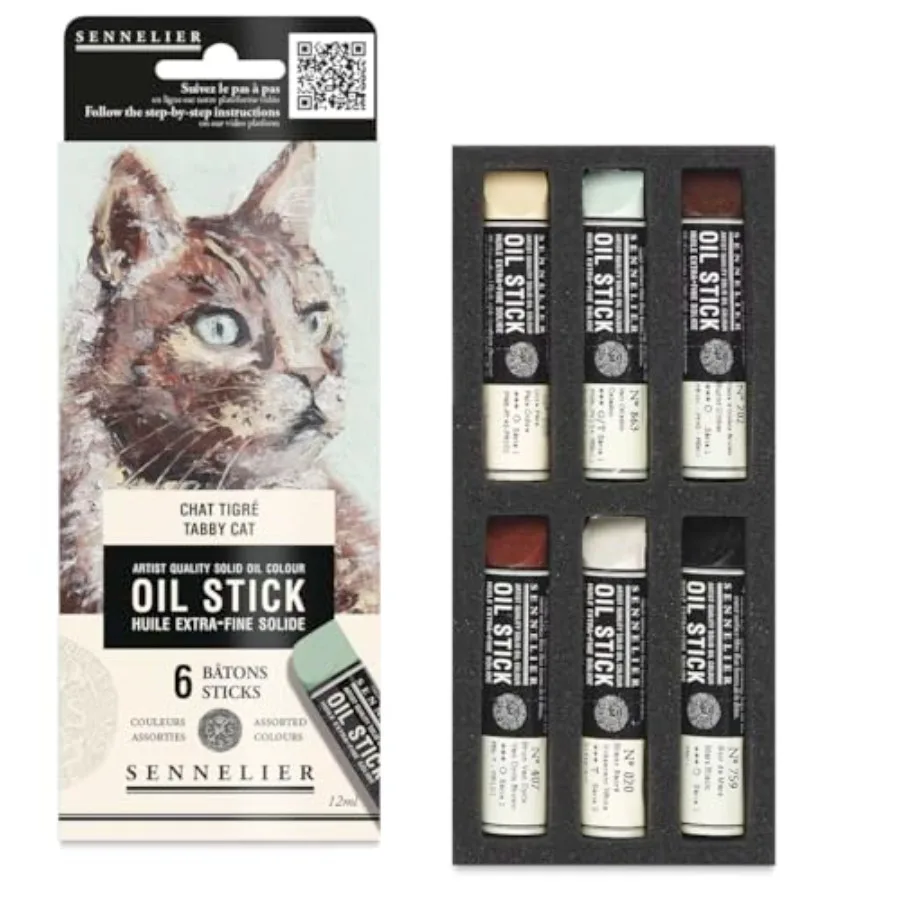 Mini Oil Stick Set, Tabby Cat Colors, 6 Artist Quality Sticks, 12ml
Mini Oil Stick Set, Tabby Cat Colors, 6 Artist Quality Sticks, 12ml