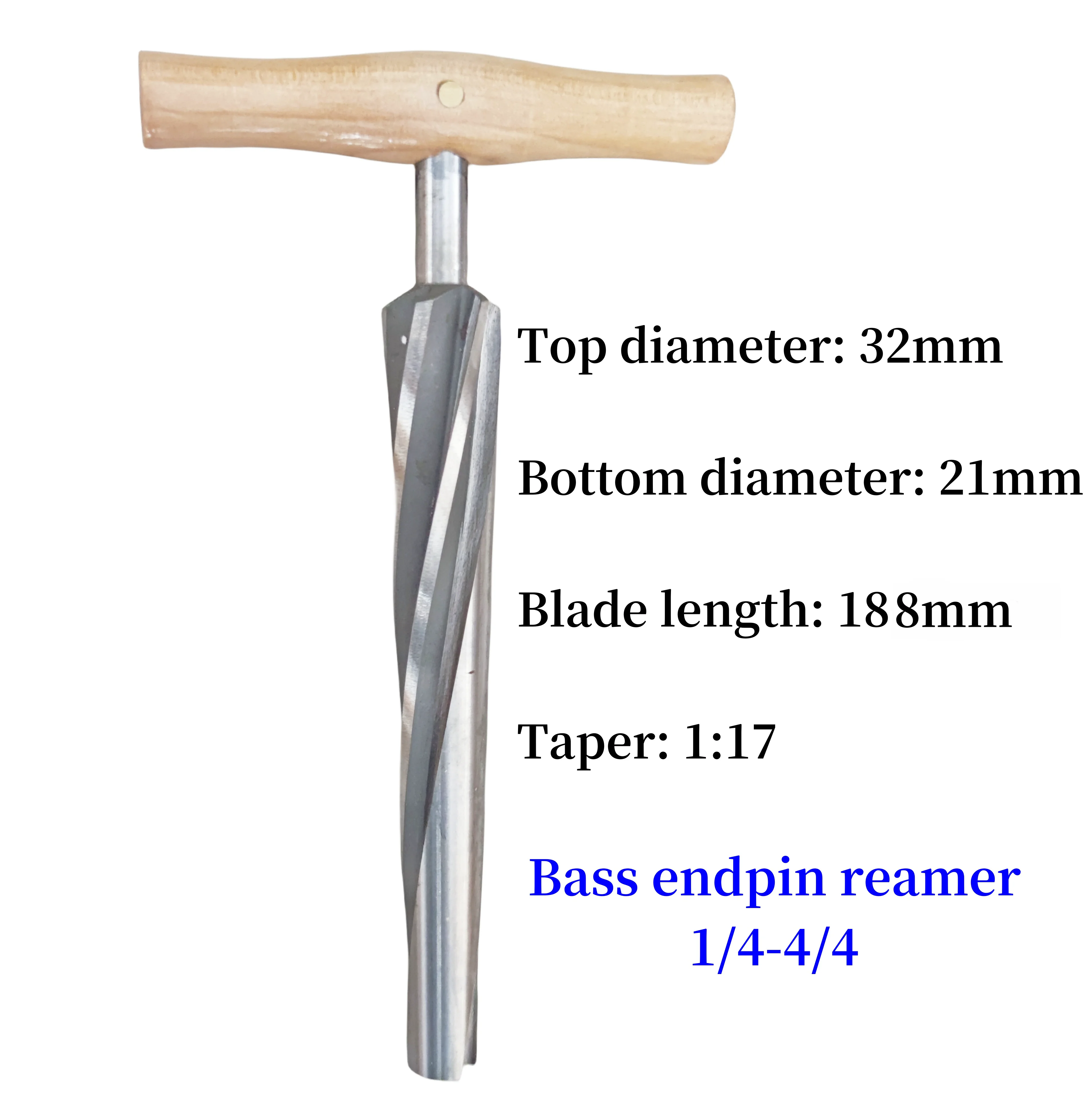 Double bass end pin hole reamer 1/4-4/4 size HSS blade Double bass making tool
Double bass end pin hole reamer 1/4-4/4 size HSS blade Double bass making tool