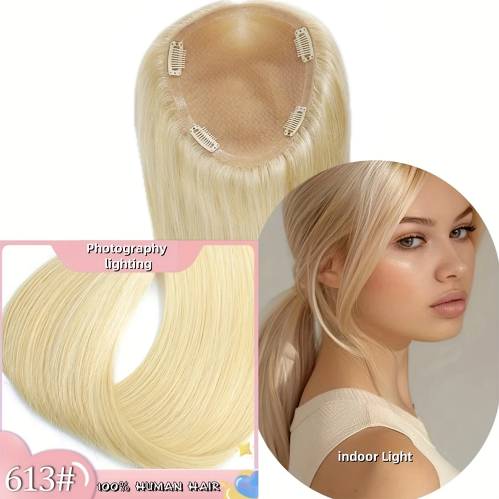 #613 5x6 inch Remy Human Hair Topper Secure 4-Clip Hair Premium Quality Trust Hand-Tied Breathable Lace Base wig hairpiece
#613 5x6 inch Remy Human Hair Topper Secure 4-Clip Hair Premium Quality Trust Hand-Tied Breathable Lace Base wig hairpiece