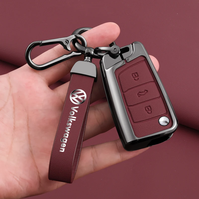Leather Car Remote Key Case Fob Cover Protector Holder Shell For VW Volkswagen Golf 7 MK7 Tiguan MK2 T-roc T-cross Accessories
Leather Car Remote Key Case Fob Cover Protector Holder Shell For VW Volkswagen Golf 7 MK7 Tiguan MK2 T-roc T-cross Accessories