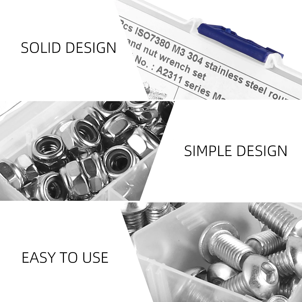 Stainless Steel Screw Wrench Set Hexagon Socket Machine Bolts Cylindrical Head Kit Nuts Tools Storage Case Round
Stainless Steel Screw Wrench Set Hexagon Socket Machine Bolts Cylindrical Head Kit Nuts Tools Storage Case Round