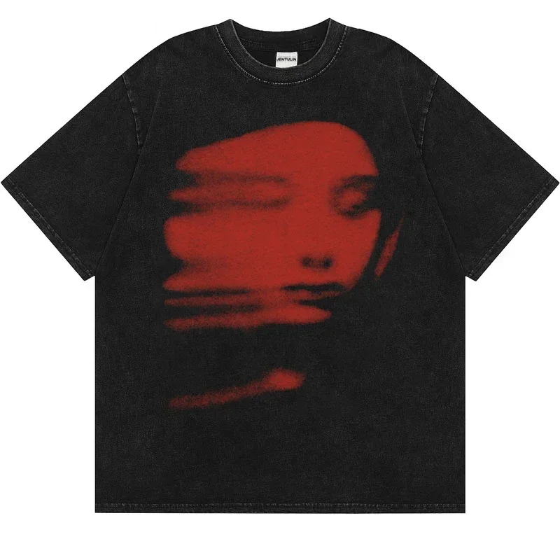 Harajuku 2024 Summer Men Washed Tshirt Black Streetwear Red Face Graphic Clothes Print Short Sleeve Top Cotton Loose Hipster Y2K
Harajuku 2024 Summer Men Washed Tshirt Black Streetwear Red Face Graphic Clothes Print Short Sleeve Top Cotton Loose Hipster Y2K