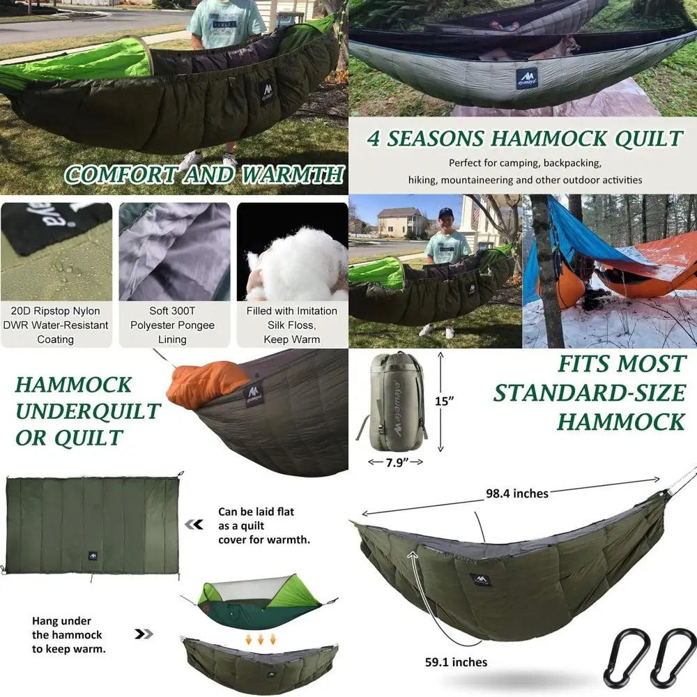 Полноразмерное двойное ковдро-гамак — нижняя изоляция большого размера для кемпинга в холодную погоду
Полноразмерное двойное ковдро-гамак — нижняя изоляция большого размера для кемпинга в холодную погоду