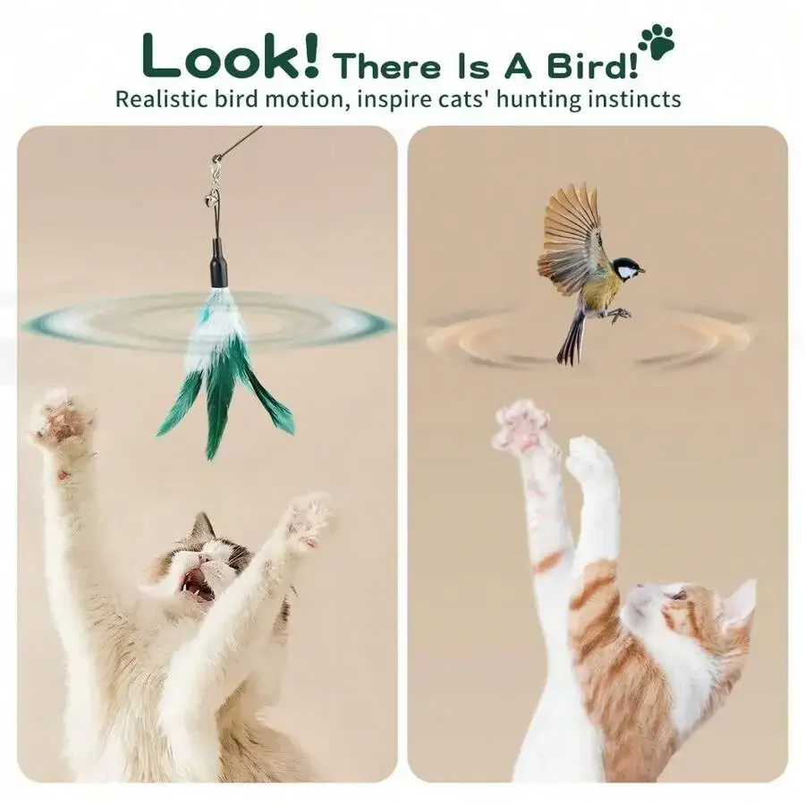 Interactive Feather Wand Cat Toy With Bell And Long 34.5 Inch Wand For Adult Cats
Interactive Feather Wand Cat Toy With Bell And Long 34.5 Inch Wand For Adult Cats