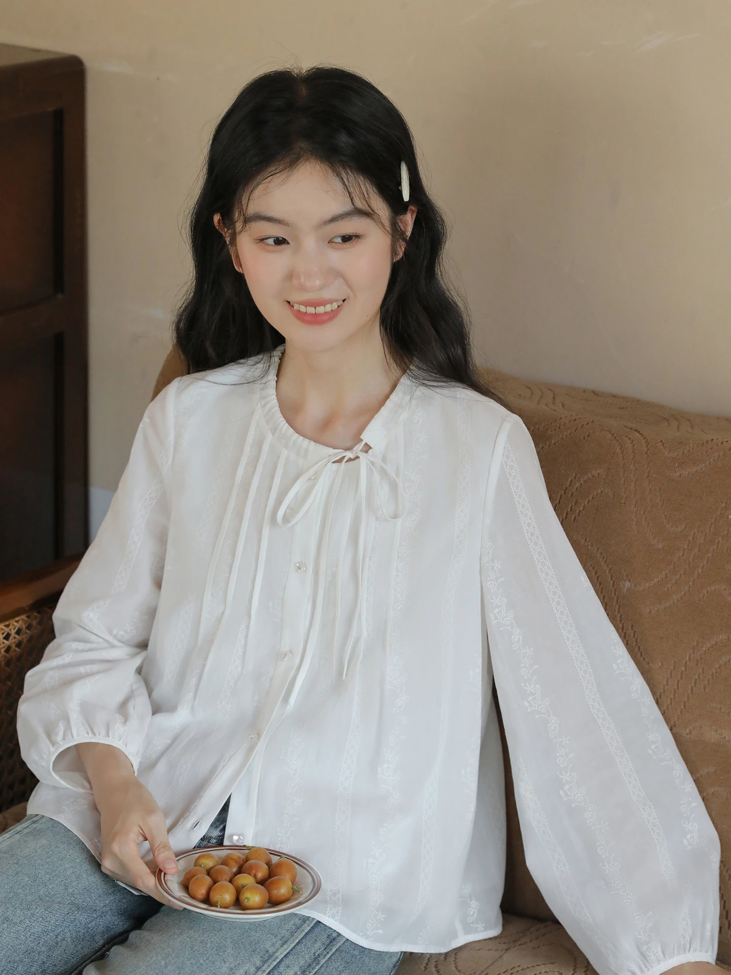 Nesoulum Women's White Long Sve irt with Bow Tie Loose Fit Pure Cotton Breathable Comfortable Spring Artistic Vintage Top
Nesoulum Women's White Long Sve irt with Bow Tie Loose Fit Pure Cotton Breathable Comfortable Spring Artistic Vintage Top