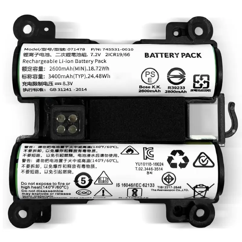 Сменный аккумулятор N82R для Bose, подходит для моделей 071478, 078068, 071475, 739617-1110, 858366-1110, 858366-1310 и др. Для Bose
Сменный аккумулятор N82R для Bose, подходит для моделей 071478, 078068, 071475, 739617-1110, 858366-1110, 858366-1310 и др. Для Bose