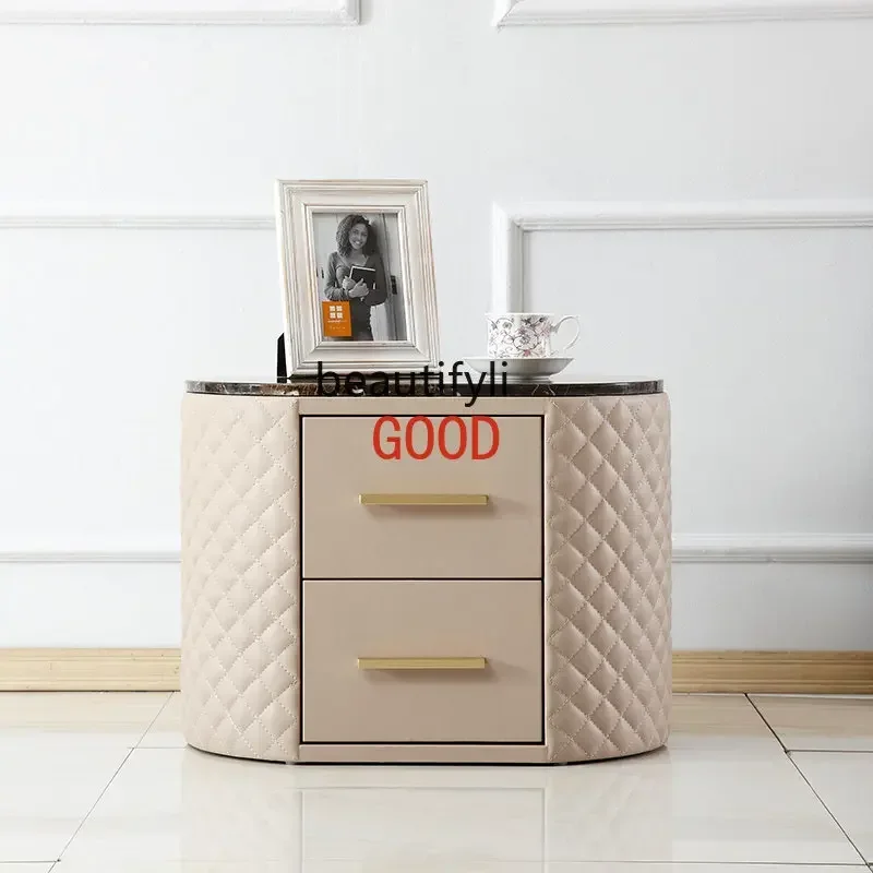 Light Luxury Bedside Table Leather Marble Oval Corner Table Bedside Storage Cabinet Bedroom Locker
Light Luxury Bedside Table Leather Marble Oval Corner Table Bedside Storage Cabinet Bedroom Locker