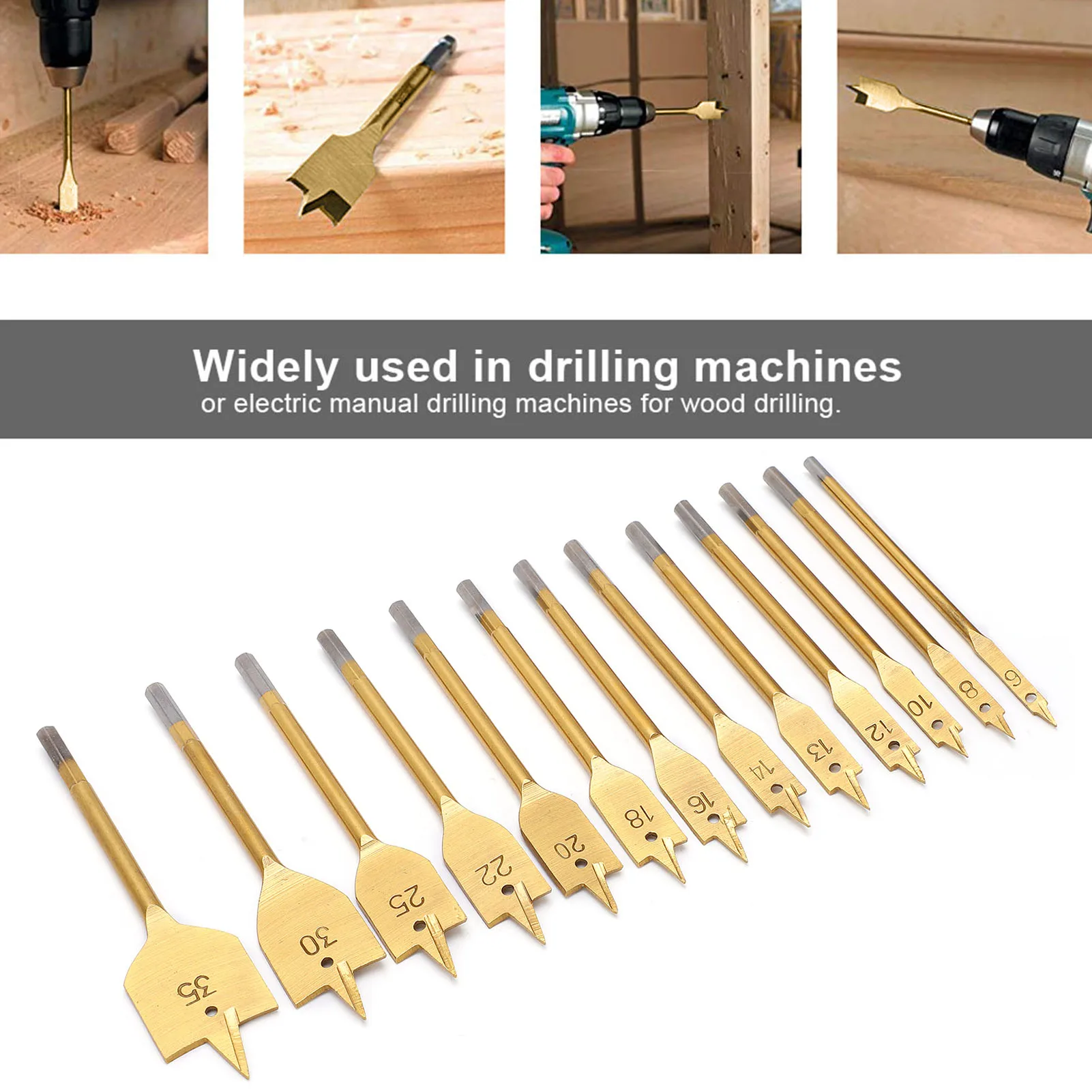 Quick Change Chuck 1/4in Hex Shank High Carbon Steel Flat Drill Bit Set for Electric Manual Drilling Machine Electric Manual
Quick Change Chuck 1/4in Hex Shank High Carbon Steel Flat Drill Bit Set for Electric Manual Drilling Machine Electric Manual