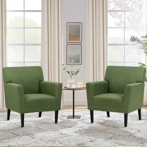 Two Green Modern Fabric Armchairs For Living Room, Bedroom, Office Or Reception Area
Two Green Modern Fabric Armchairs For Living Room, Bedroom, Office Or Reception Area