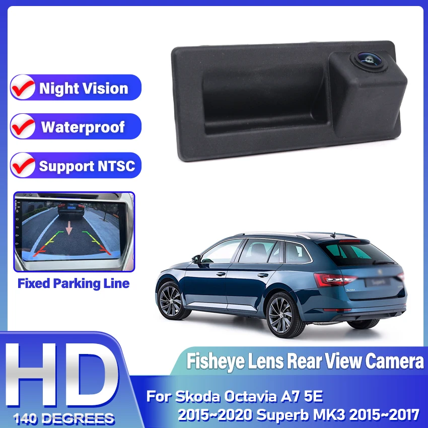 HD Rear Camera For Skoda Octavia A7 5E 2015~2020 Superb MK3 2015~2017 Trunk Handle Camera Backup Parking Reversing Camera
HD Rear Camera For Skoda Octavia A7 5E 2015~2020 Superb MK3 2015~2017 Trunk Handle Camera Backup Parking Reversing Camera