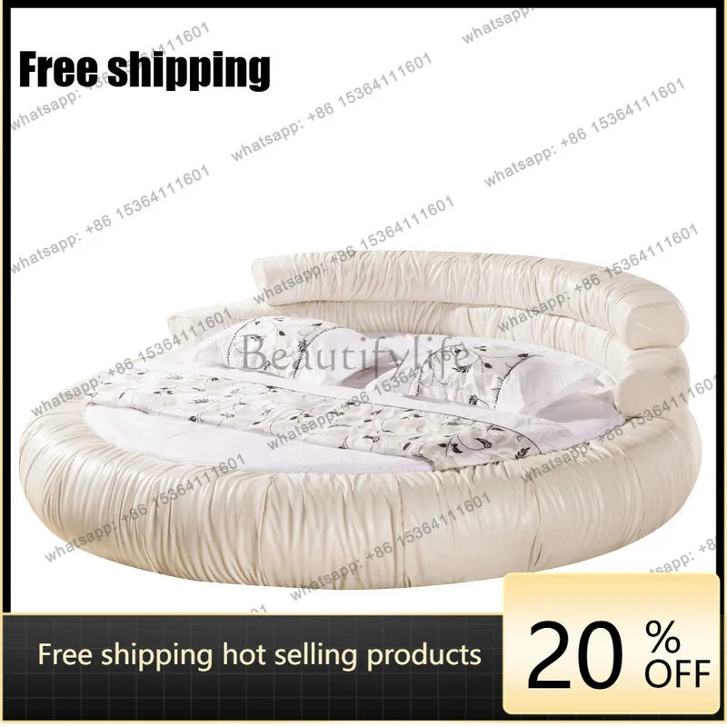 LJY Brown White Double Bed Decoration Adults Elegant Wooden Circle Double Bed Frame Modern Luxury Cama Casal Furniture For Home
LJY Brown White Double Bed Decoration Adults Elegant Wooden Circle Double Bed Frame Modern Luxury Cama Casal Furniture For Home
