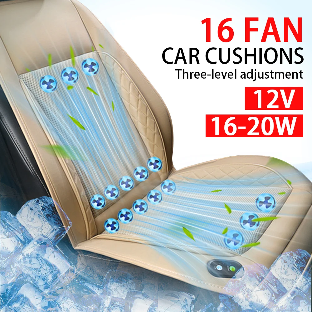 12V Car Summer Cooling Seat Cushion Cool Air Seat Cushion With 16Fan Fast Blowing Ventilation Car Seat Pad Auto Accessories
12V Car Summer Cooling Seat Cushion Cool Air Seat Cushion With 16Fan Fast Blowing Ventilation Car Seat Pad Auto Accessories