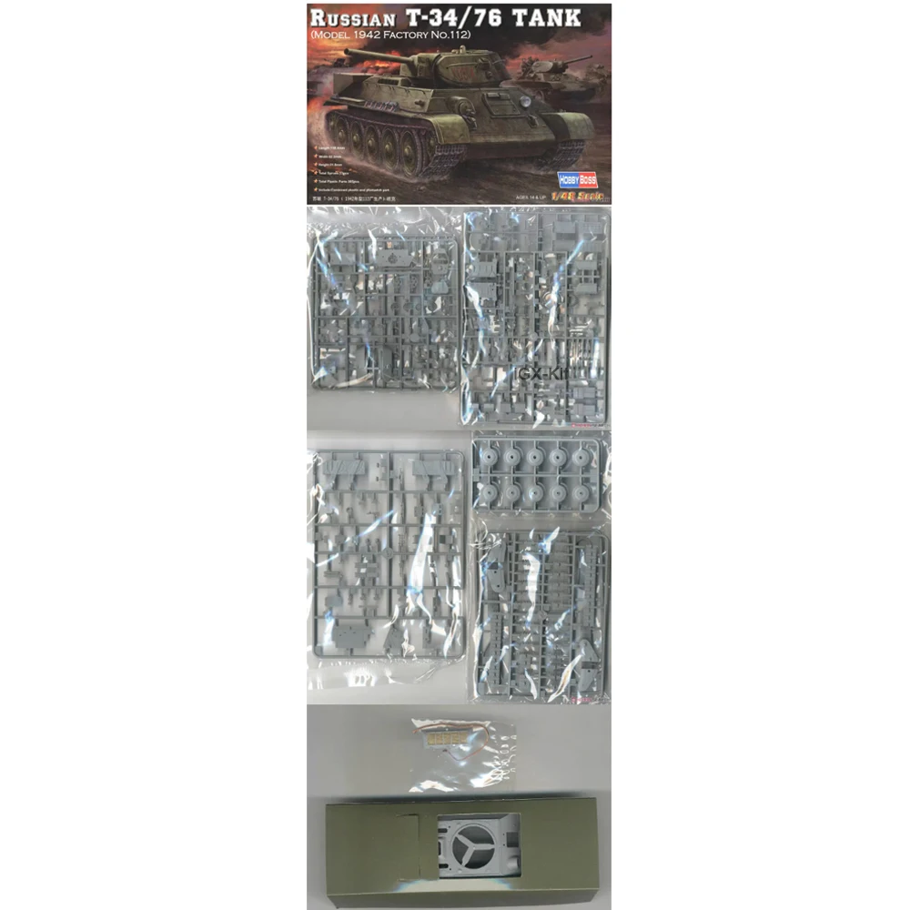 HobbyBoss 84806 Масштабная модель 1:48 Российский танк Т-34/76 (Т-34-76) 1942 года выпуска №112, средний танк, пластиковый конструктор для хобби
HobbyBoss 84806 Масштабная модель 1:48 Российский танк Т-34/76 (Т-34-76) 1942 года выпуска №112, средний танк, пластиковый конструктор для хобби