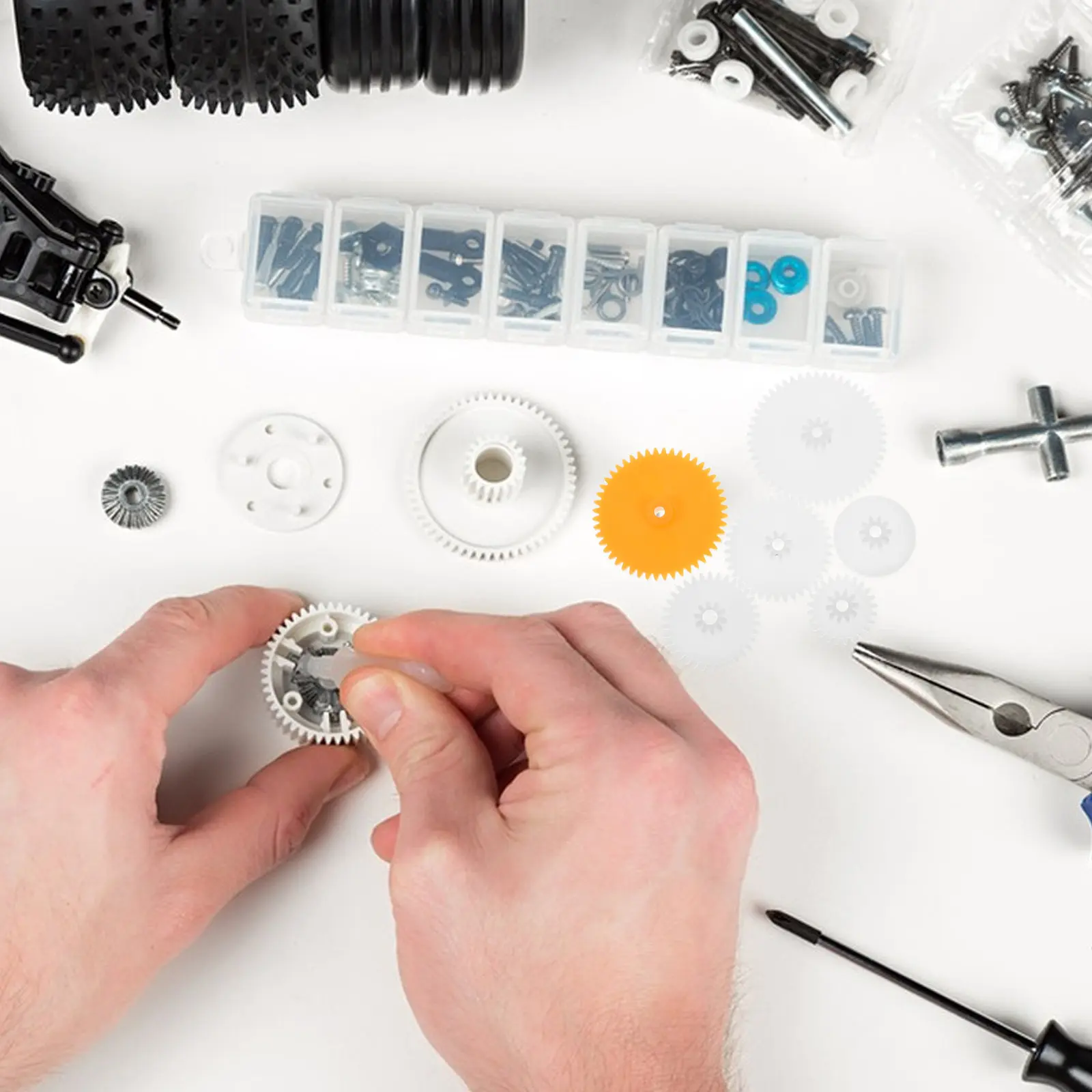 Bag of Plastic Gear Set for Car DIY Projects Multi-Function Handicraft Replacement Parts Robot Gear Supplies Stable Performance
Bag of Plastic Gear Set for Car DIY Projects Multi-Function Handicraft Replacement Parts Robot Gear Supplies Stable Performance