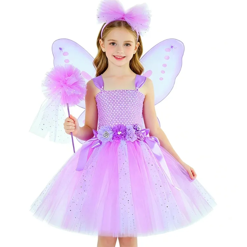 Little Girl Lavender Flower Fairy Costume, Sequin Mesh Princess Tutu Dress, Kids Halloween Party & Celebration Dress Up Outfit
Little Girl Lavender Flower Fairy Costume, Sequin Mesh Princess Tutu Dress, Kids Halloween Party & Celebration Dress Up Outfit