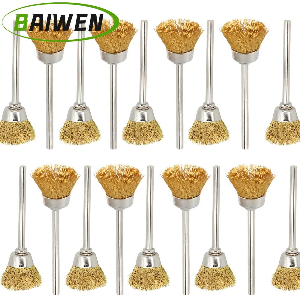 20pcs 15mm Copper Steel Wire Wheel Brush with 1/8" Shank Rust Paint Removal Polishing Brush for Dremel Rotary Tools Accessories
20pcs 15mm Copper Steel Wire Wheel Brush with 1/8" Shank Rust Paint Removal Polishing Brush for Dremel Rotary Tools Accessories