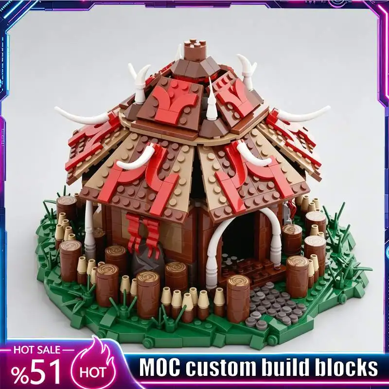 905PCS Brown Red Fantasy Orc Round Hut Great Hall Blocks MOC Model DIY Assembly Desktop Collection Educational Toy Birthday Gift
905PCS Brown Red Fantasy Orc Round Hut Great Hall Blocks MOC Model DIY Assembly Desktop Collection Educational Toy Birthday Gift