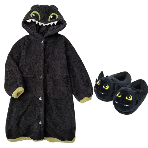 Adult Kigurumi Toothless Dragon Onesie Pajamas Cosplay Costume Robes Anime Nightgown Halloween Cartoon Sleepwear Slipper