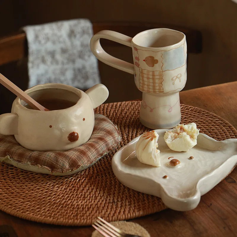 Cute Bear Ceramic Dinnerware Set Cream Style Hand Pinched Breakfast Plate Mug Bowl For One Person Meal
Cute Bear Ceramic Dinnerware Set Cream Style Hand Pinched Breakfast Plate Mug Bowl For One Person Meal