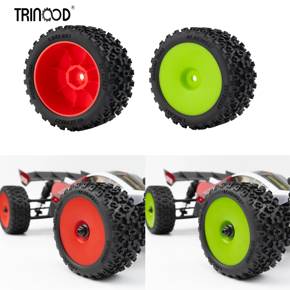 TRINOOD Rubber Tire Wheel Tyre Front and Rear Tires Set for 1/18 RC Car Typhon Grom Upgrade Parts
TRINOOD Rubber Tire Wheel Tyre Front and Rear Tires Set for 1/18 RC Car Typhon Grom Upgrade Parts
