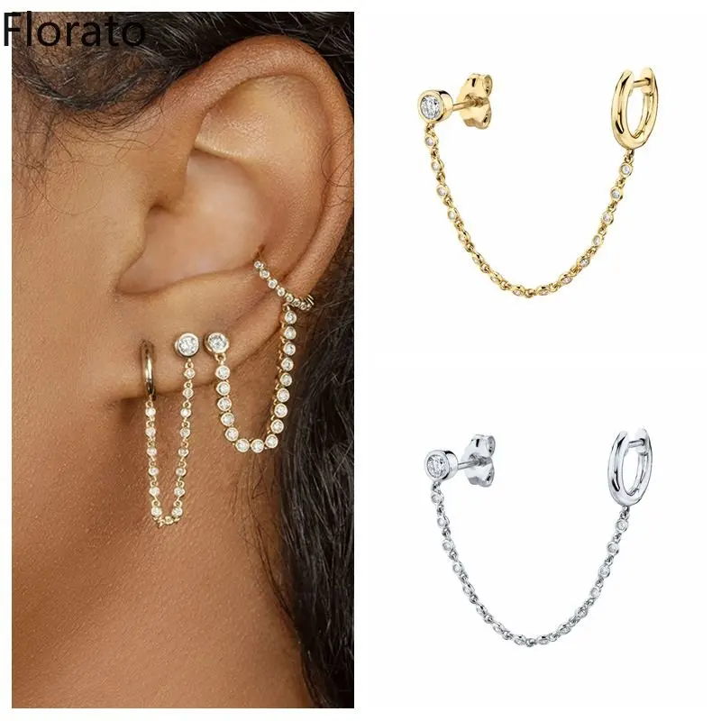 1 Pcs 925 Sterling Silver Ear Needle Chain Hoop Earrings Tassel Fashion Earrings Diamond Studs Luxury Wedding Jewelry For Women
1 Pcs 925 Sterling Silver Ear Needle Chain Hoop Earrings Tassel Fashion Earrings Diamond Studs Luxury Wedding Jewelry For Women