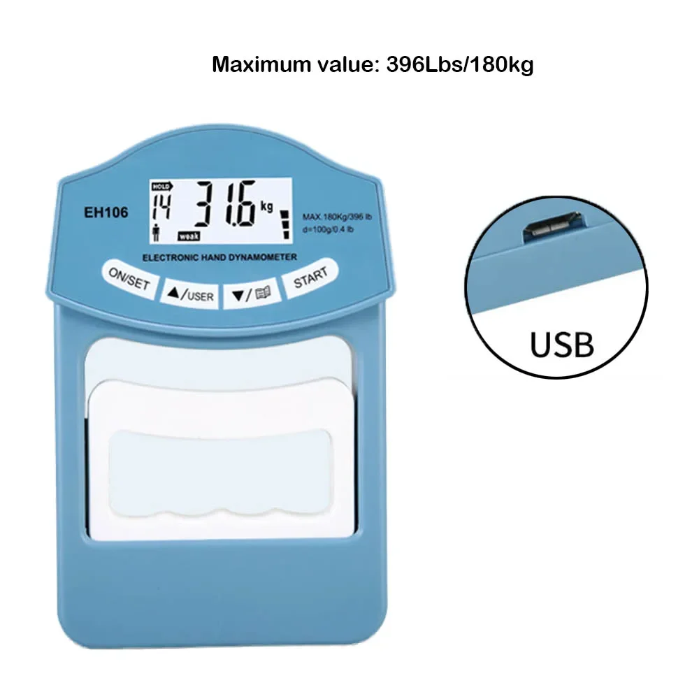 396Lbs/180 Kgs Digital Hand Dynamometer Grip Strength Measurement Meter Auto Capturing Electronic Hand Grip Power
396Lbs/180 Kgs Digital Hand Dynamometer Grip Strength Measurement Meter Auto Capturing Electronic Hand Grip Power