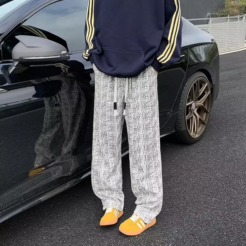 Korean Fashion Men Clothing Loose Straight Pants Spring Streetwear Casual Print Elastic Waist Drawstring Versatile Thin Trousers
Korean Fashion Men Clothing Loose Straight Pants Spring Streetwear Casual Print Elastic Waist Drawstring Versatile Thin Trousers