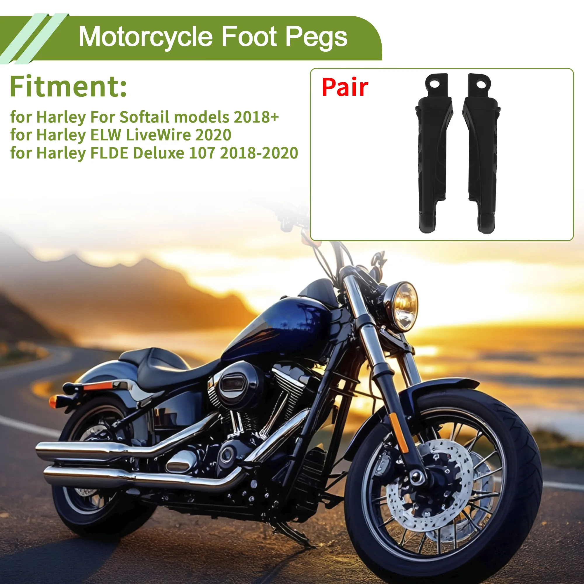 Motoforti Motorcycle Foot Pegs for Harley For Softail models 2018+ Matte Black 1 pair
Motoforti Motorcycle Foot Pegs for Harley For Softail models 2018+ Matte Black 1 pair