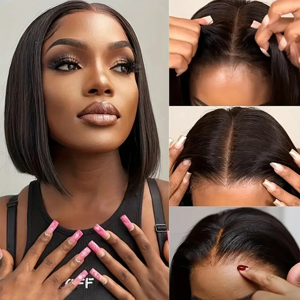 Pre Cut Lace Glueless Wig Short Bob Wig 4x4 Lace Front Human Hair Wig Pre Plucked Straight HD Transparent Lace
Pre Cut Lace Glueless Wig Short Bob Wig 4x4 Lace Front Human Hair Wig Pre Plucked Straight HD Transparent Lace