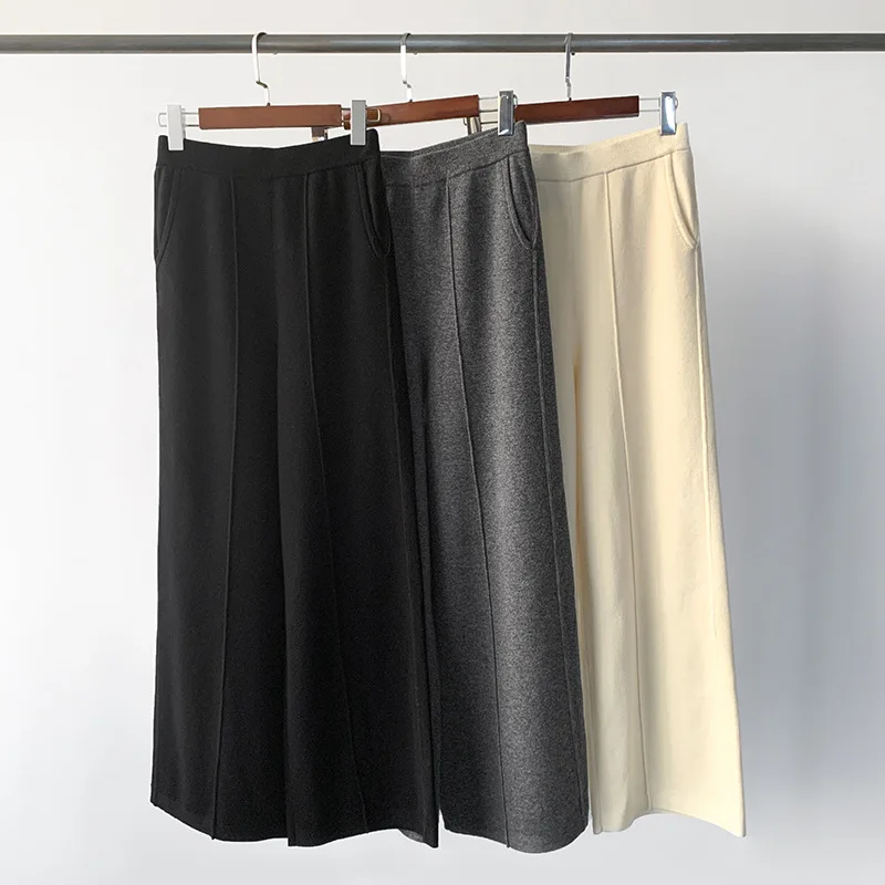 Wool Knit Wide-Leg Dropped-Crotch Elastic Waist Pants Center-Seam Straight-Leg Wide-Leg Pants Floor-Length Pants
Wool Knit Wide-Leg Dropped-Crotch Elastic Waist Pants Center-Seam Straight-Leg Wide-Leg Pants Floor-Length Pants