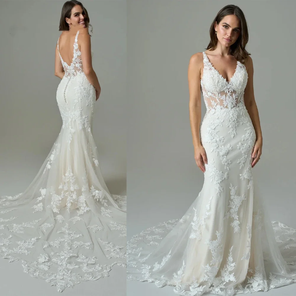 Flavinke Изысканные свадебные платья по индивидуальному заказу для женщин без рукавов Русалка с кружевной аппликацией Платья невесты Платье Vestidos de Novia
Flavinke Изысканные свадебные платья по индивидуальному заказу для женщин без рукавов Русалка с кружевной аппликацией Платья невесты Платье Vestidos de Novia