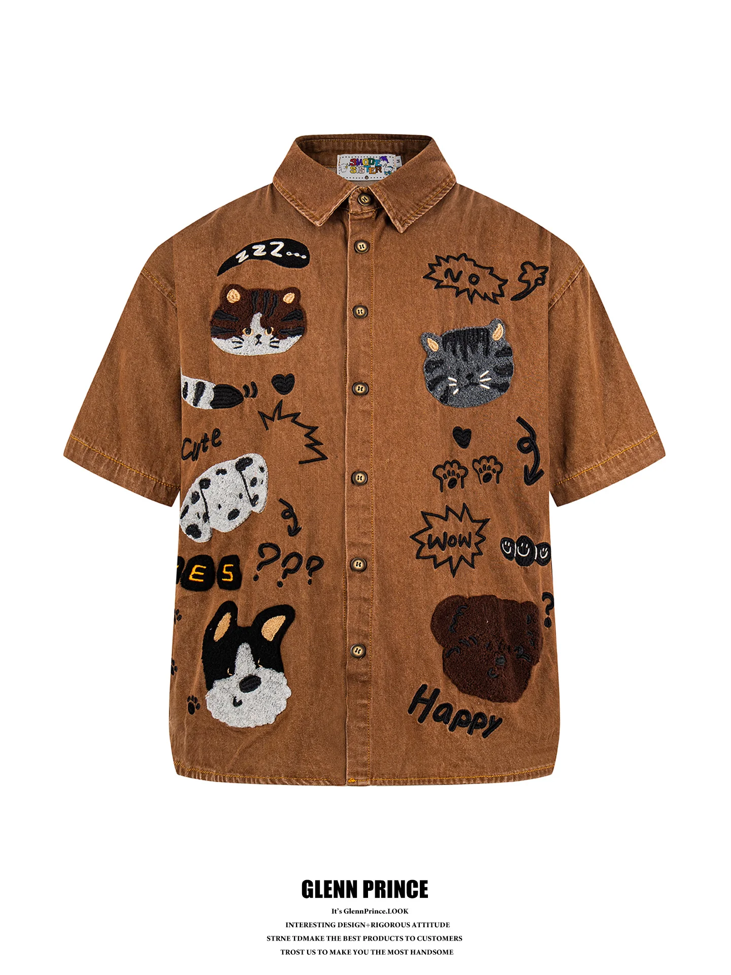 Retro Cartoon Headline Towel Embroidery Denim Short Sleeve Men's Shirt Summer BF Design Sense Top Cotton Breathable Youth Fas...
Retro Cartoon Headline Towel Embroidery Denim Short Sleeve Men's Shirt Summer BF Design Sense Top Cotton Breathable Youth Fas...