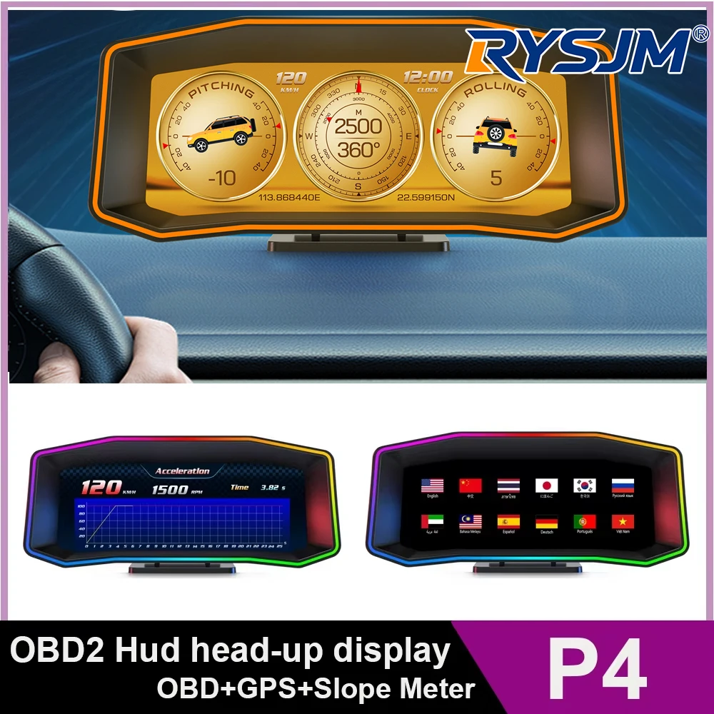 P4 Hud Headup Display OBDⅡ+GPS Smart Gauge Car Head-up Display Car Digital Speedometer Obd2 Car Diagnostic Tool Fuel Consumption
P4 Hud Headup Display OBDⅡ+GPS Smart Gauge Car Head-up Display Car Digital Speedometer Obd2 Car Diagnostic Tool Fuel Consumption