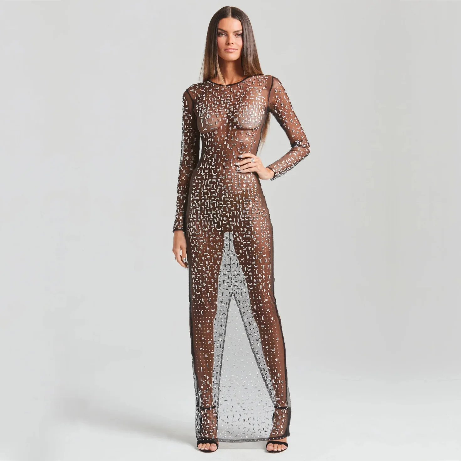 Sexy Me Slit Dr Faionable Long Sve Diamond Embellied Me Gown Alluring Split Design Polyester Material All Seasons
Sexy Me Slit Dr Faionable Long Sve Diamond Embellied Me Gown Alluring Split Design Polyester Material All Seasons