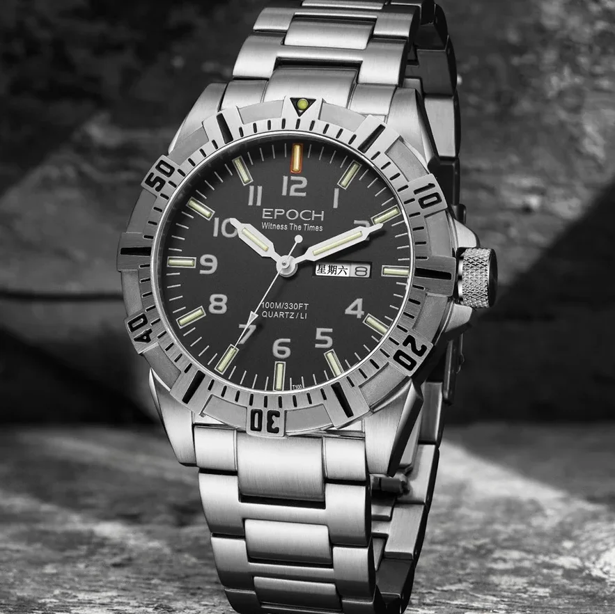 EPOCH Men Military Watch 43mm Pilot Quartz Wristwatch Luminous Tubes 10Bar Waterproof Sapphire Mirror Dual Calendar Week Date
EPOCH Men Military Watch 43mm Pilot Quartz Wristwatch Luminous Tubes 10Bar Waterproof Sapphire Mirror Dual Calendar Week Date