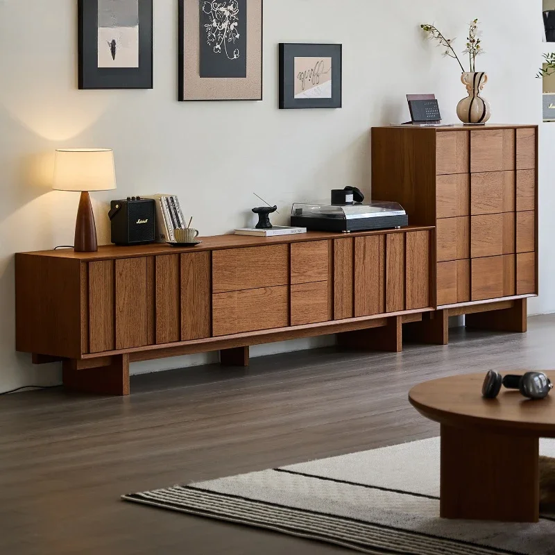 Medieval teak color solid wood TV cabinet retro living room combination video cabinet Song's aesthetic storage storage
Medieval teak color solid wood TV cabinet retro living room combination video cabinet Song's aesthetic storage storage