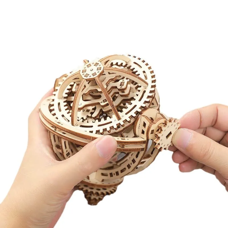 Spherical tourbillon timer wooden hand-assembled mechanical transmission model creative teaching toys the speed of time
Spherical tourbillon timer wooden hand-assembled mechanical transmission model creative teaching toys the speed of time