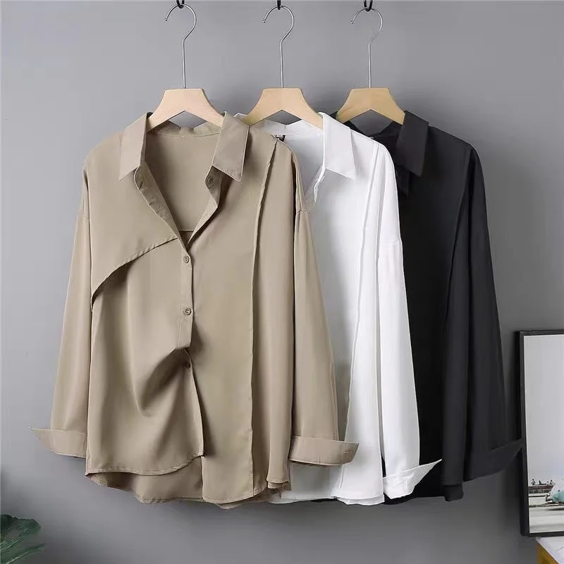 Chiffon Blouse Women's 2022 Autumn New Lapel Stitching Long-sleeved Button Cardigan Top French Solid Color Loose Casual Shirt
Chiffon Blouse Women's 2022 Autumn New Lapel Stitching Long-sleeved Button Cardigan Top French Solid Color Loose Casual Shirt