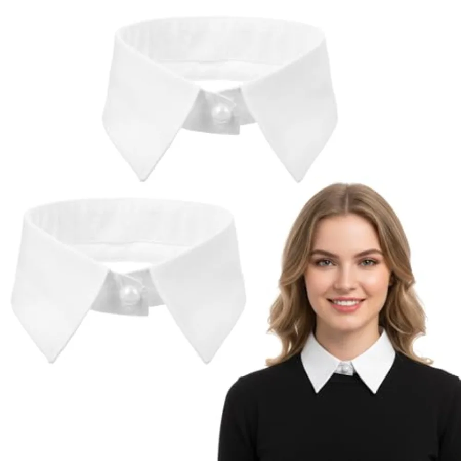 Molain 2 Pieces White Detachable Collar, Faux Collar for Women Elegant Dickey Collars Versatile Fake Collars Shirt Accessory fo
Molain 2 Pieces White Detachable Collar, Faux Collar for Women Elegant Dickey Collars Versatile Fake Collars Shirt Accessory fo