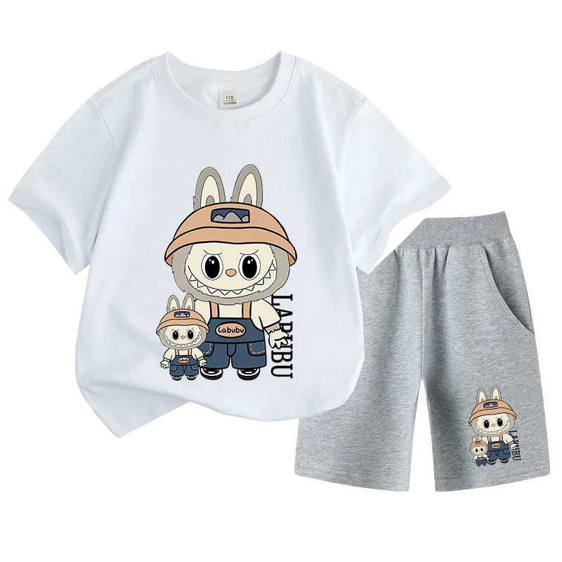 Labubu Short Sleeve Shorts Set Hello Kitty Child T-Shirt Parent-Child Outfit Pure Cotton Kawaii Cartoon Sports Leisure Summer
Labubu Short Sleeve Shorts Set Hello Kitty Child T-Shirt Parent-Child Outfit Pure Cotton Kawaii Cartoon Sports Leisure Summer