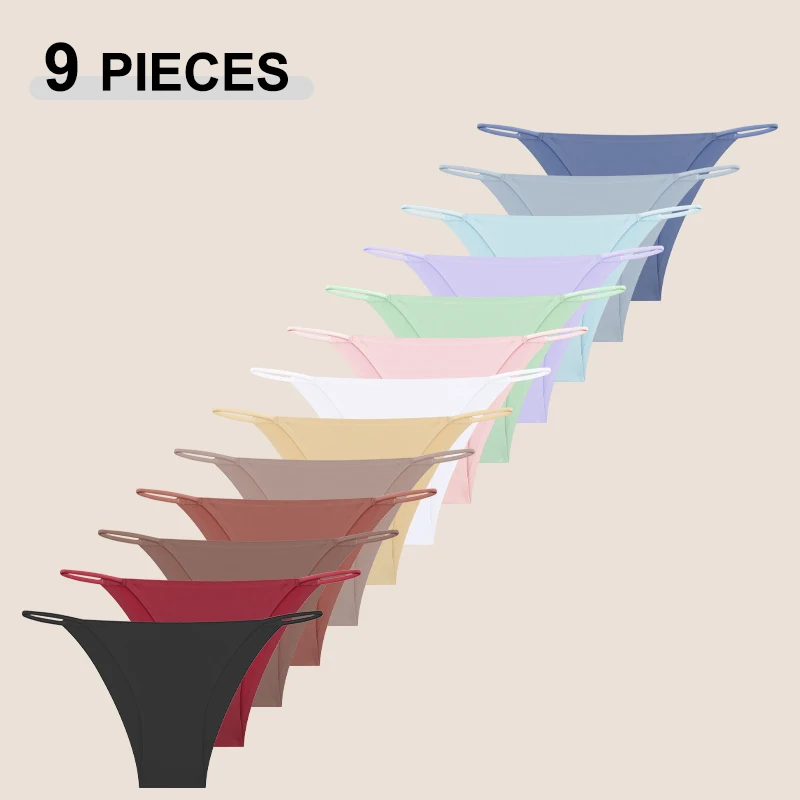 FINETOO 9pcs Women's Ice Silk Brazilian Pants Traceless Low Waist Elastic Belt Underpants Female Ultra-thin Sexy Bikini Lingerie
FINETOO 9pcs Women's Ice Silk Brazilian Pants Traceless Low Waist Elastic Belt Underpants Female Ultra-thin Sexy Bikini Lingerie