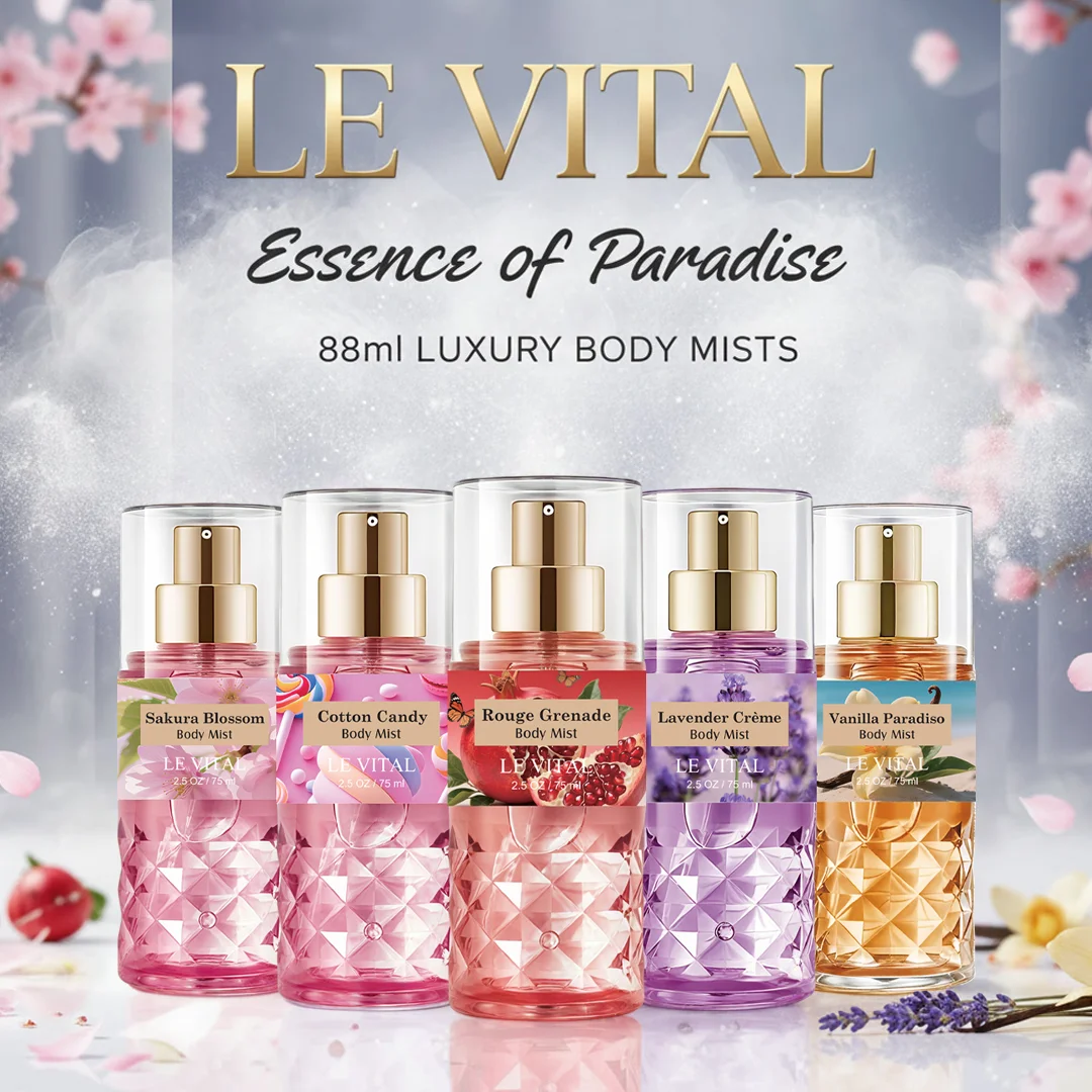 5 Fragrance Notes: Long-lasting floral and fruity scents, formulated with a non-greasy alcohol base. Suitable for hair and body, ideal for parties, dates, and gifting. Lightweight texture, smooth spray application
5 Fragrance Notes: Long-lasting floral and fruity scents, formulated with a non-greasy alcohol base. Suitable for hair and body, ideal for parties, dates, and gifting. Lightweight texture, smooth spray application