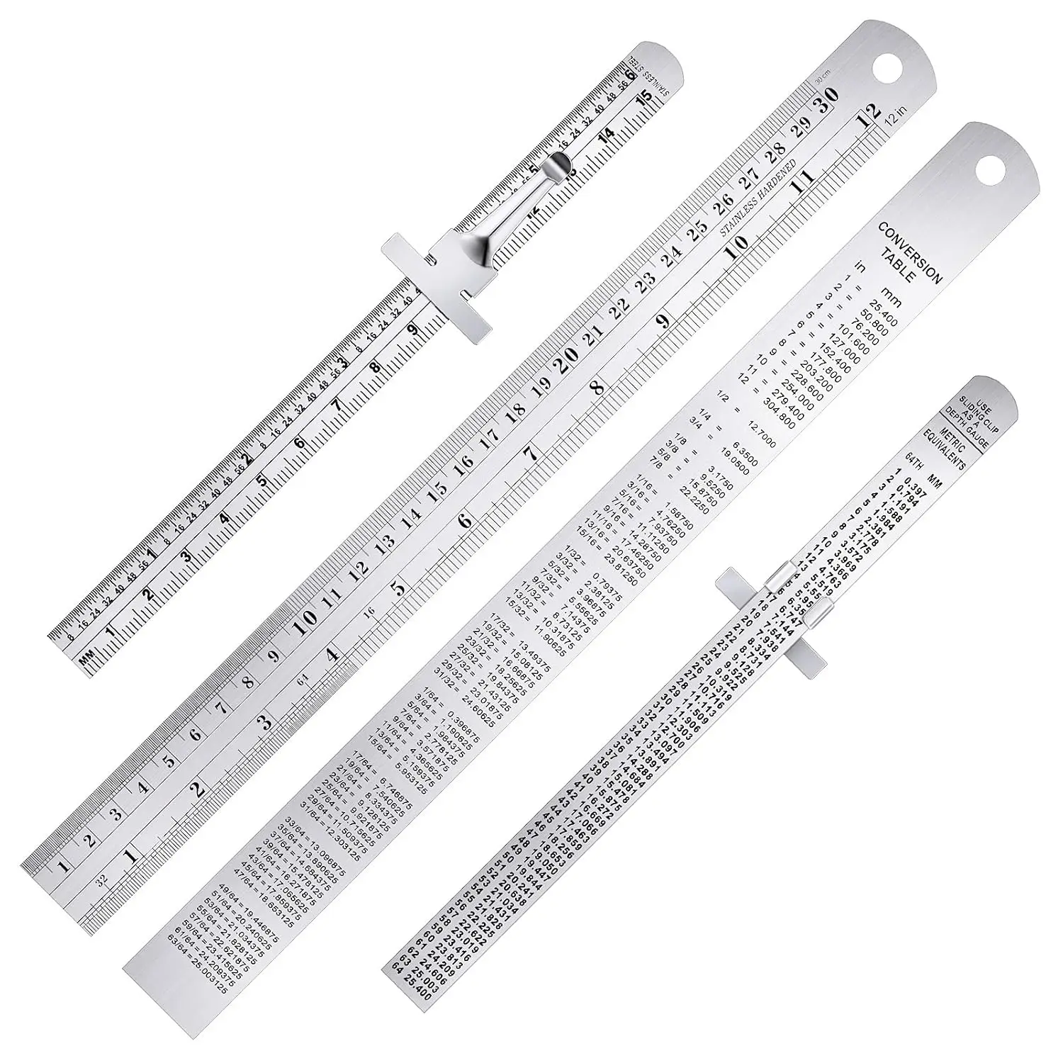 4 Pack Stainless Steel Rulers, 6 & 12 Inch with Inch and Metric Markings, Precision Measuring Tool for School, Office, Engineering, Drawing
4 Pack Stainless Steel Rulers, 6 & 12 Inch with Inch and Metric Markings, Precision Measuring Tool for School, Office, Engineering, Drawing