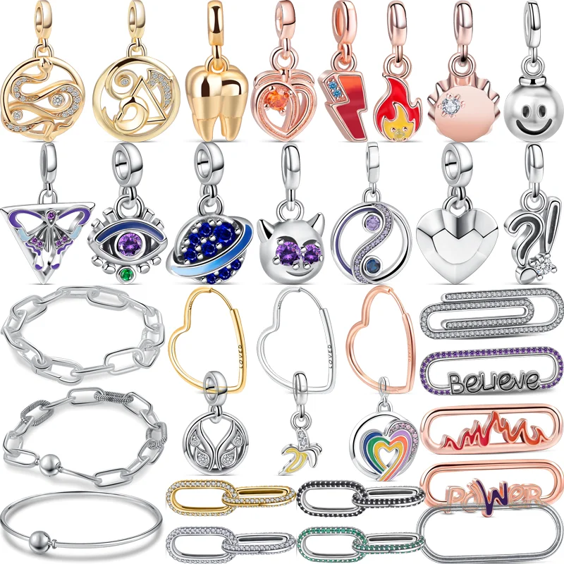 New 925 Sterling Silver Me Earrings Round Connector Link Eye Butterfly Charms Fit Original Pandora ME Bracelet DIY Jewelry Gift
New 925 Sterling Silver Me Earrings Round Connector Link Eye Butterfly Charms Fit Original Pandora ME Bracelet DIY Jewelry Gift
