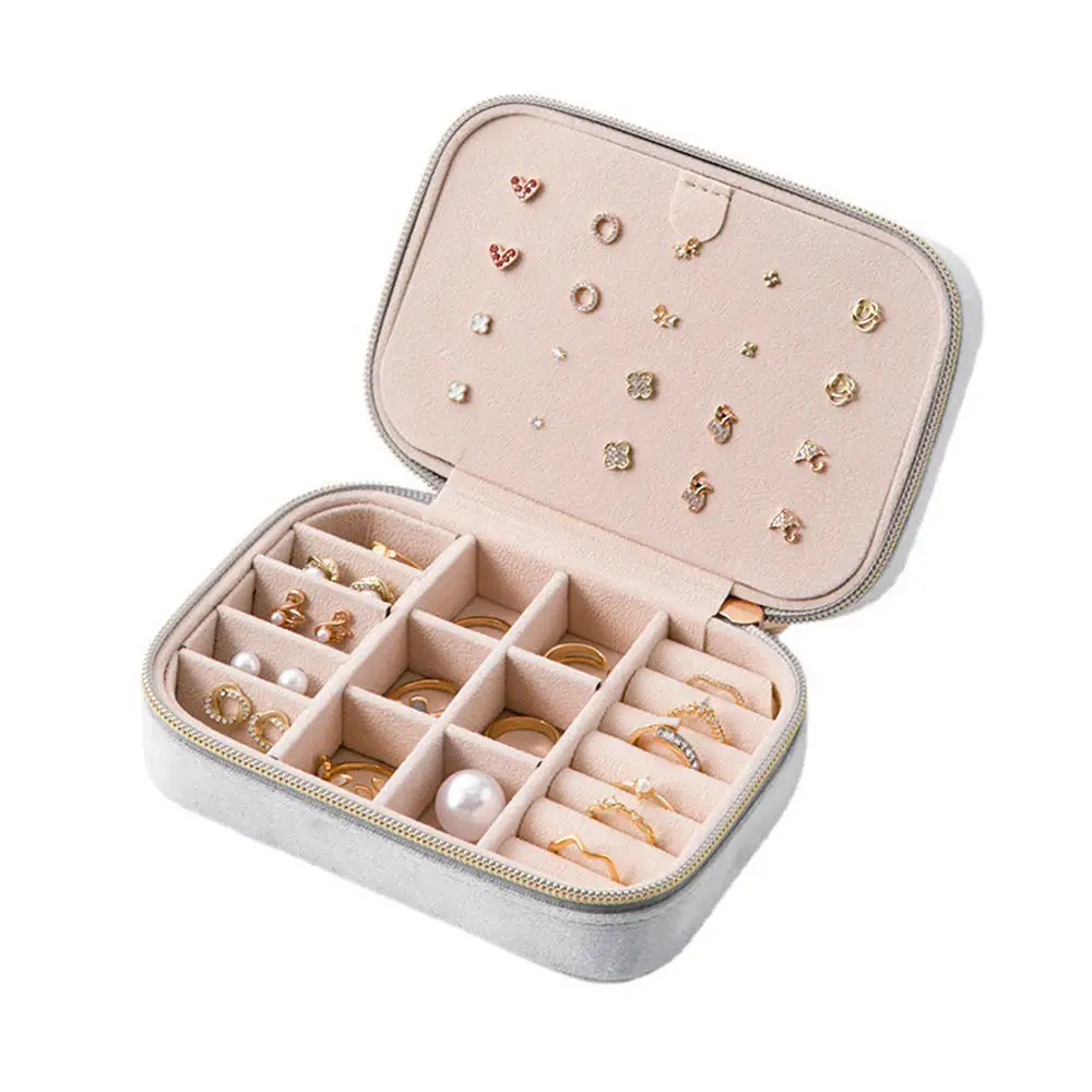 Double-layer Velvet Travel Jewelry Box For Women Girls Multifunctional Storage Case Portable Zipper Jewelry Organizer Box Joyero
Double-layer Velvet Travel Jewelry Box For Women Girls Multifunctional Storage Case Portable Zipper Jewelry Organizer Box Joyero