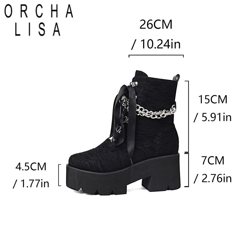 ORCHA LISA Женские ботильоны с круглым носком на блочном каблуке 7 см на платформе с холмом 4,5 см на шнуровке с металлическим декором 41 42 43 Casual Bota
ORCHA LISA Женские ботильоны с круглым носком на блочном каблуке 7 см на платформе с холмом 4,5 см на шнуровке с металлическим декором 41 42 43 Casual Bota
