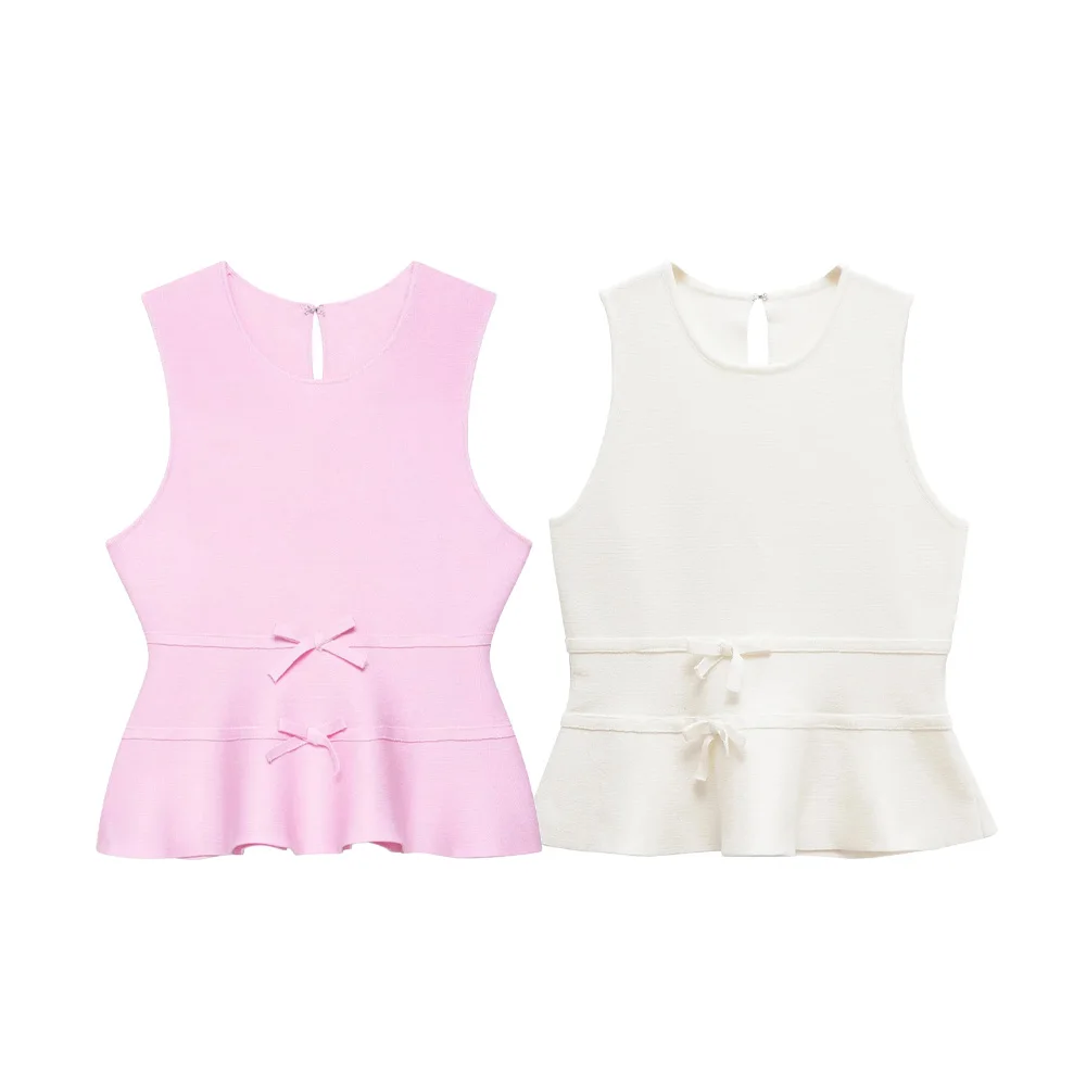 UNIZERA women's short skirt style hem with bow decoration knitted top for spring and summer new women's clothing
UNIZERA women's short skirt style hem with bow decoration knitted top for spring and summer new women's clothing