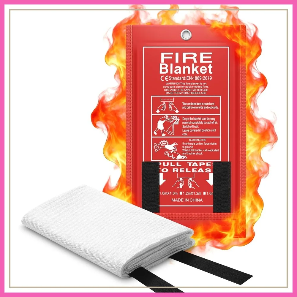 40x40 Inch Fire Blanket for Home, Kitchen & Emergency, Fiberglass Fire Suppression Blanket
40x40 Inch Fire Blanket for Home, Kitchen & Emergency, Fiberglass Fire Suppression Blanket