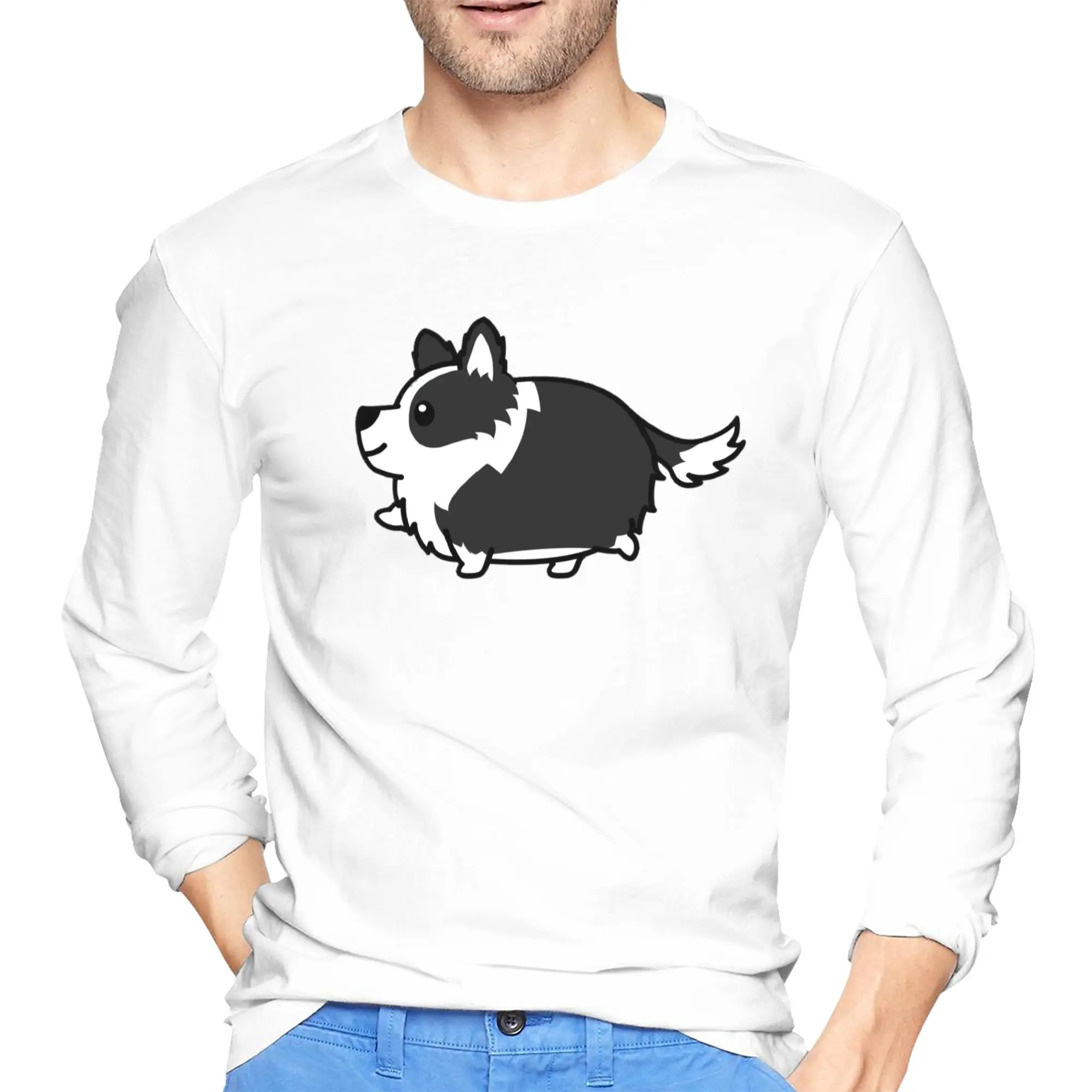 Милая мужская футболка с длинными рукавами бордер-колли, модные футболки с круглым вырезом, весенние и осенние мужские топы
Милая мужская футболка с длинными рукавами бордер-колли, модные футболки с круглым вырезом, весенние и осенние мужские топы