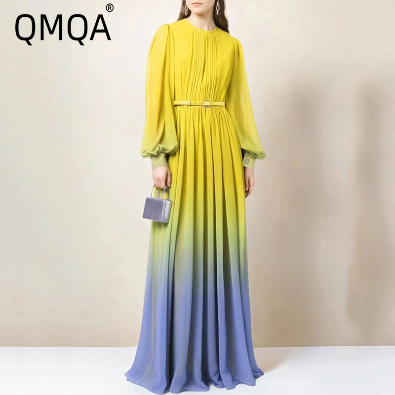QMQA Fashion Women's Luxury Evening Dresses Gradient Color Lantern Long Sleeves High Waist Pleated Hem Dress Female New 1A899
QMQA Fashion Women's Luxury Evening Dresses Gradient Color Lantern Long Sleeves High Waist Pleated Hem Dress Female New 1A899